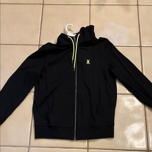Psycho Bunny Black Hoodie with Neon Yellow Logo